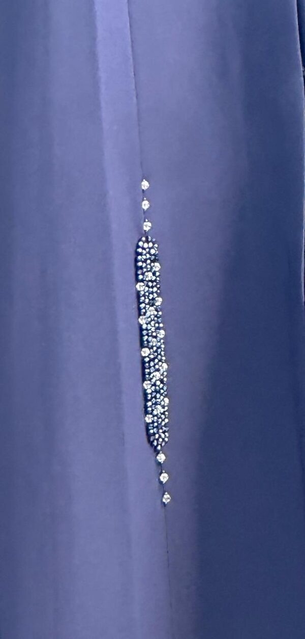 Straight buttoned up Abaya with hand embroidery - Image 2