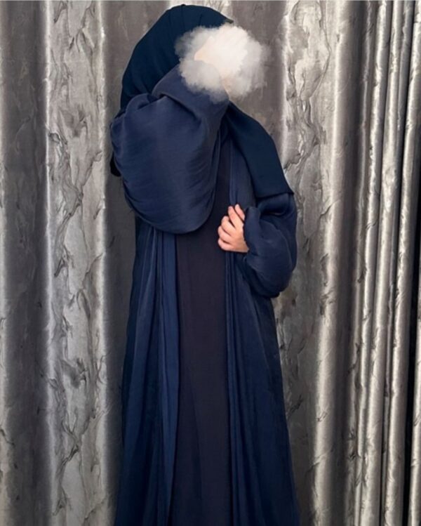 Balloon Sleeved Straight Open Abaya - Image 2