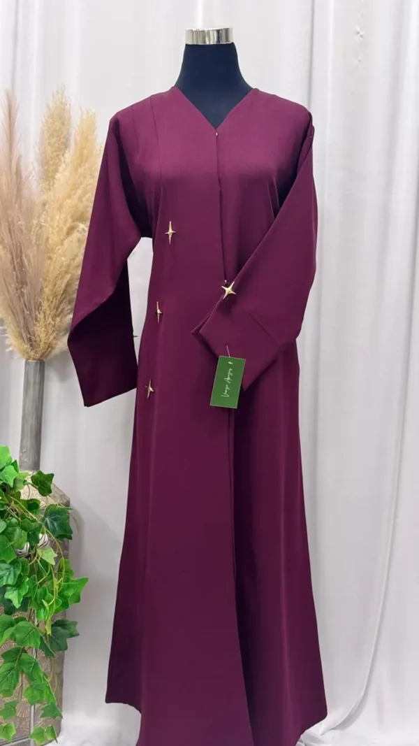 Straight buttoned up Abaya with charm