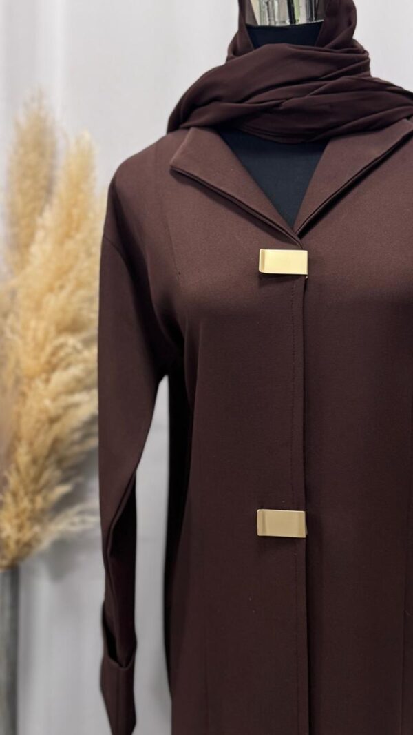 Straight buttoned up Abaya with exclusive buttons - Image 3