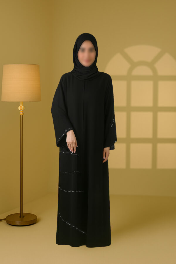 Straight abaya with 100% guaranteed premium stones and beaded work - Image 2