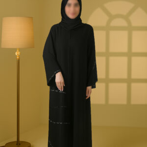Straight abaya with 100% guaranteed premium stones and beaded work