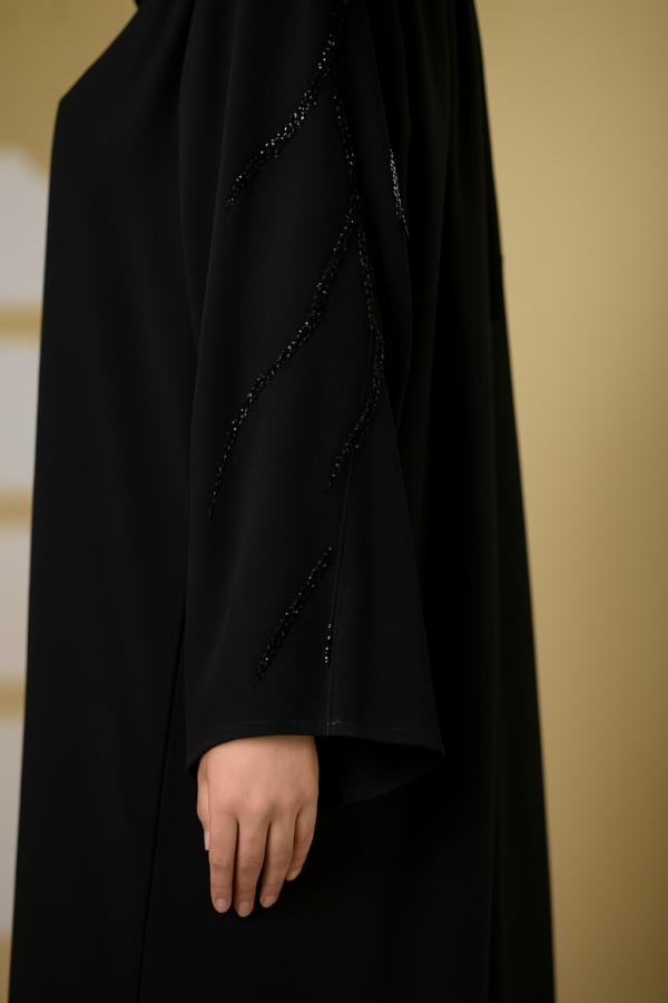 Straight abaya with 100% guaranteed premium stones and beaded work - Image 3