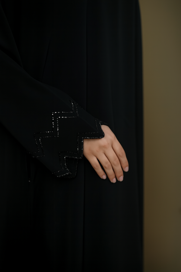 Straight abaya and 100% guaranteed premium stones on the sleeves and duppata - Image 2