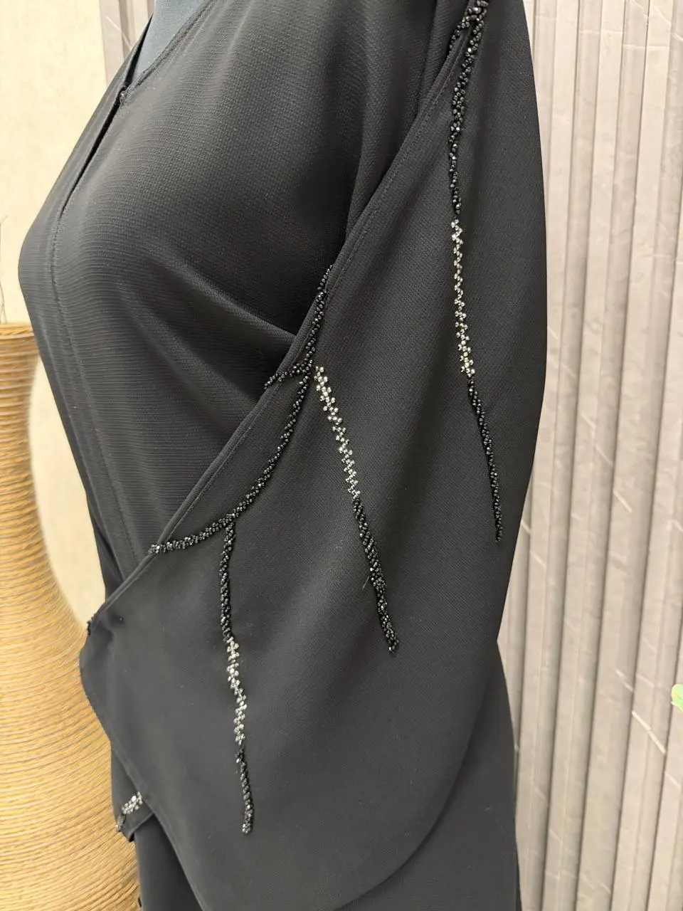 Straight abaya with 100% guaranteed premium stones and beaded work - Image 4