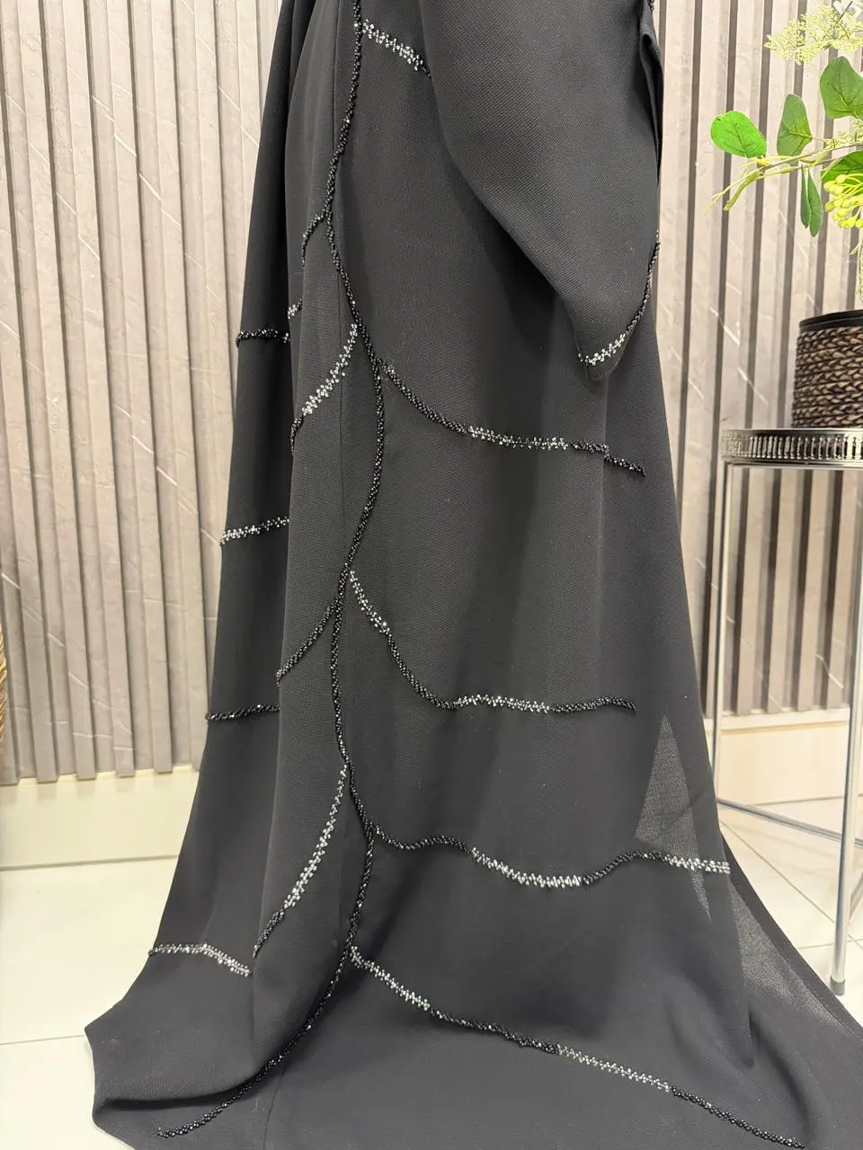 Straight abaya with 100% guaranteed premium stones and beaded work - Image 3