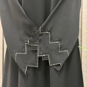 Straight abaya and 100% guaranteed premium stones on the sleeves and duppata