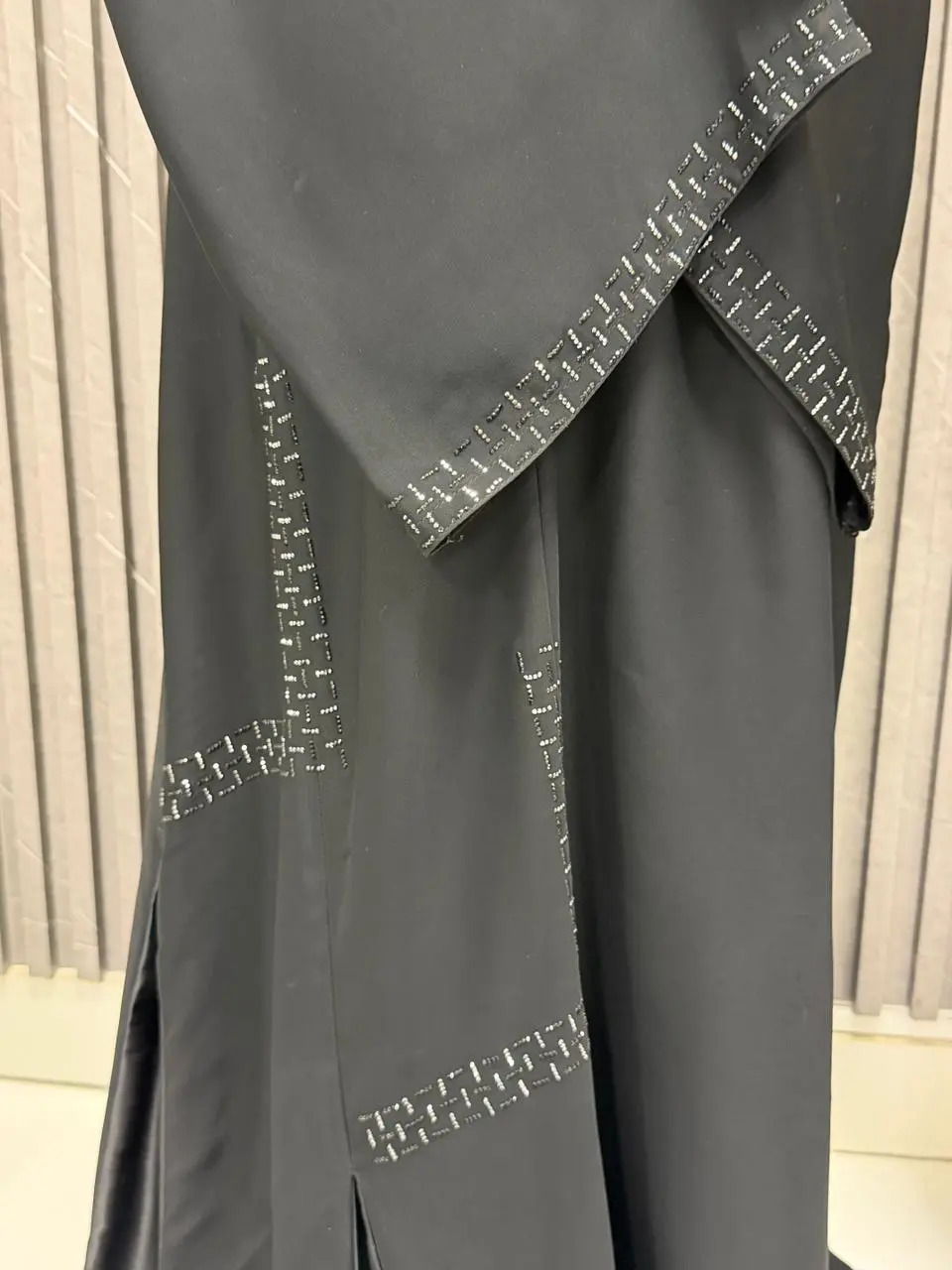 A- lined Abaya with premuim stonework and plaits on the side and back - Image 2