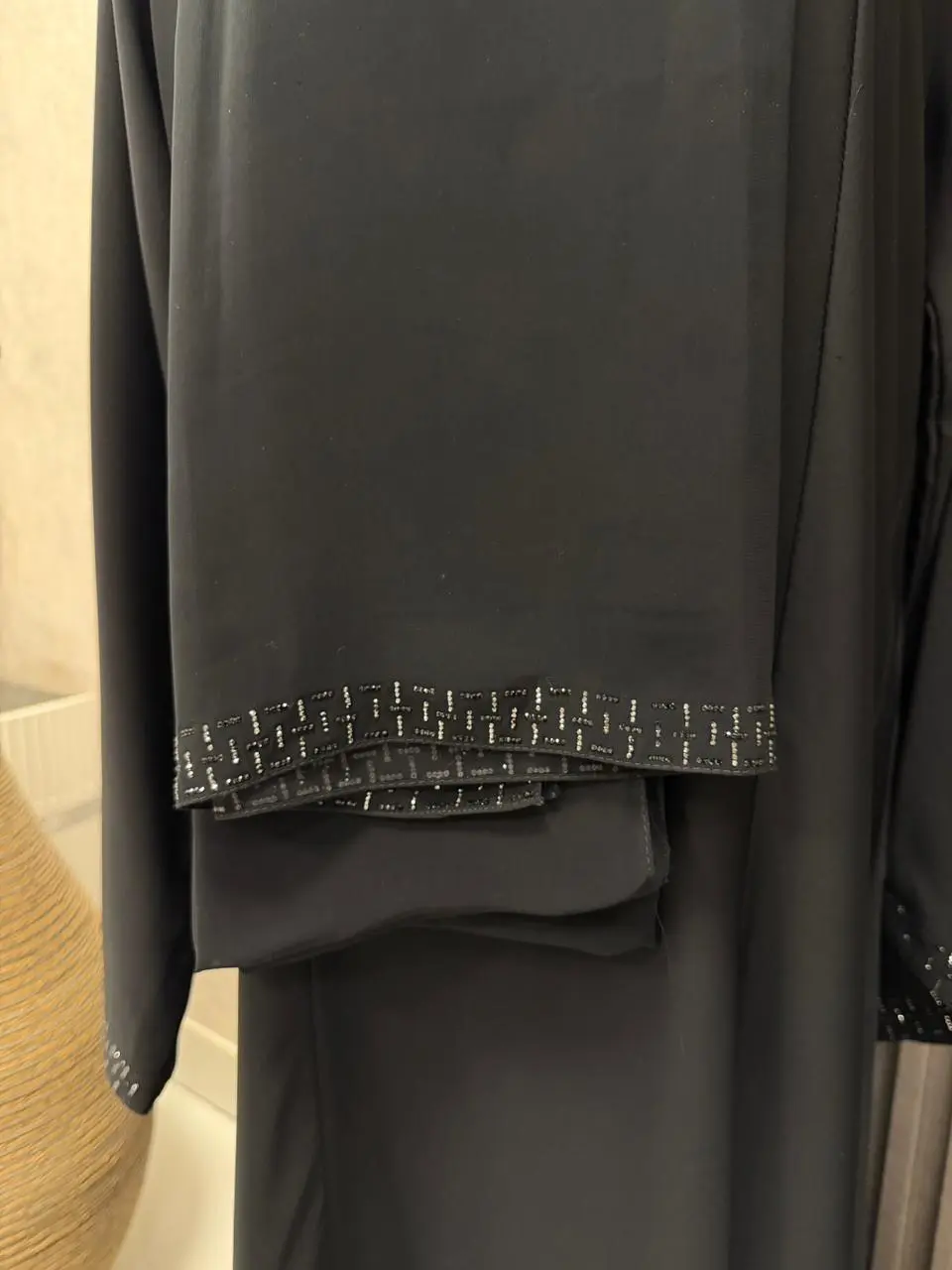 A- lined Abaya with premuim stonework and plaits on the side and back - Image 4