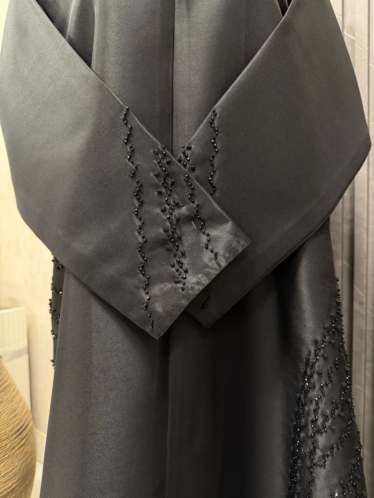 A- lined Abaya with beautiful handwork on the sleeves and sides✨ - Image 4
